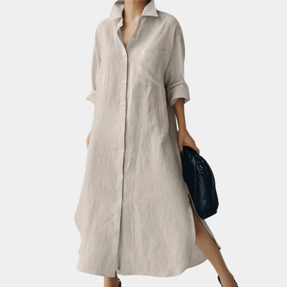 Oversized Linen Shirt Dress