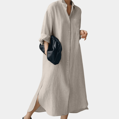 Oversized Linen Shirt Dress