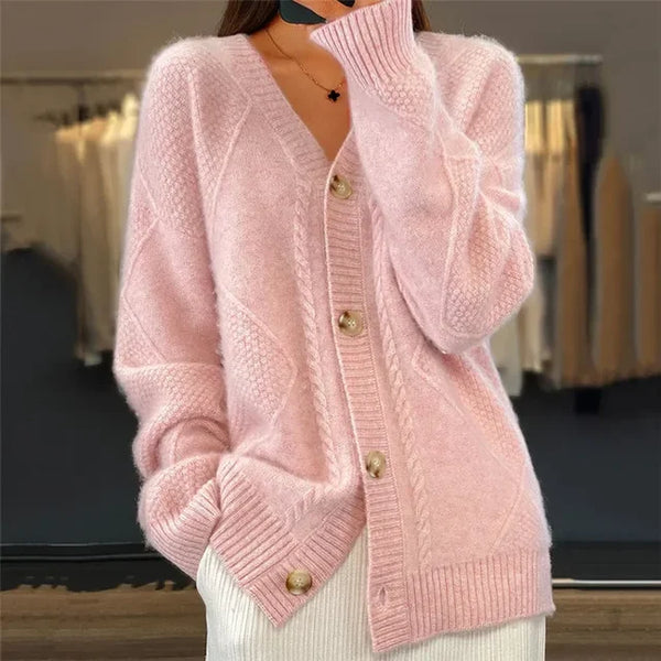 Lena Cardigan Femme – Gilet Doux à Boutons & Manches Longues Élégantes