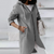 Casual Long Zip Up Hoodie with Curved Hem