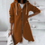 Casual Long Zip Up Hoodie with Curved Hem