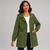 Hooded Trench Coat Drawstring Waist