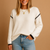 Cosy Crew Neck Sweater with Contrast Stripe Detail