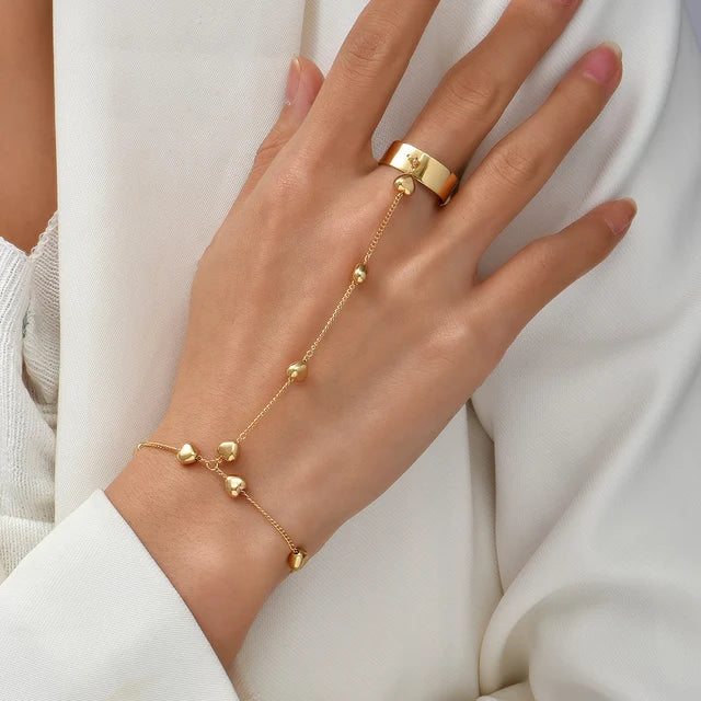 Gold-colored Bracelet with Ring
