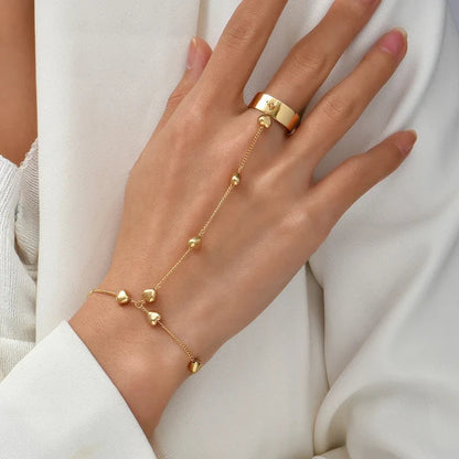 Gold-colored Bracelet with Ring