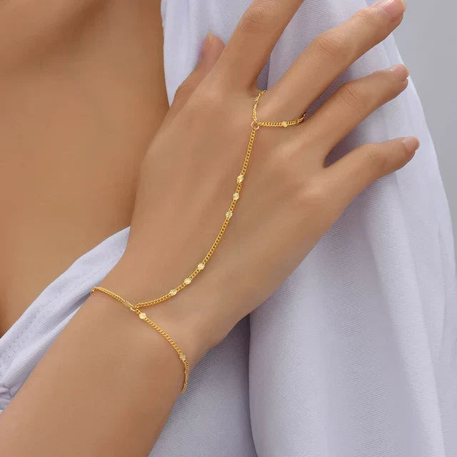 Gold-colored Bracelet with Ring