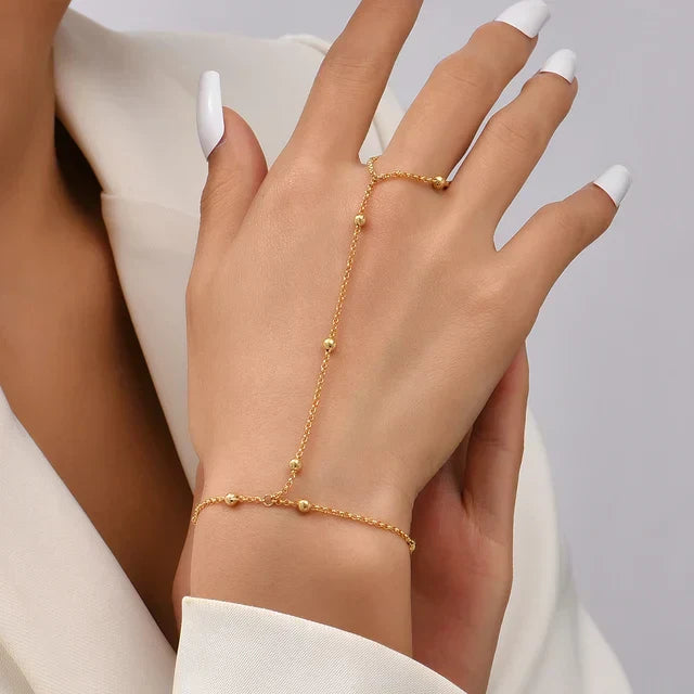 Gold-colored Bracelet with Ring