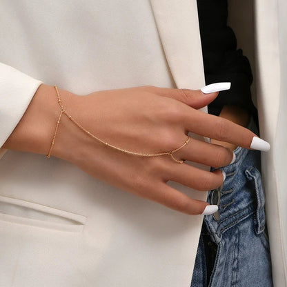 Gold-colored Bracelet with Ring