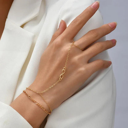 Gold-colored Bracelet with Ring