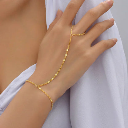 Gold-colored Bracelet with Ring
