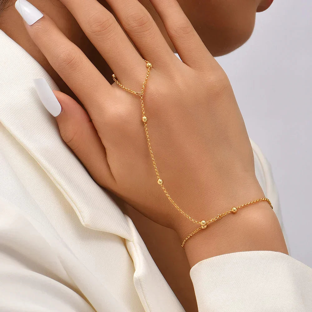Gold-colored Bracelet with Ring