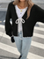 Cropped Knit Cardigan with Bow Tie and Contrast Trim