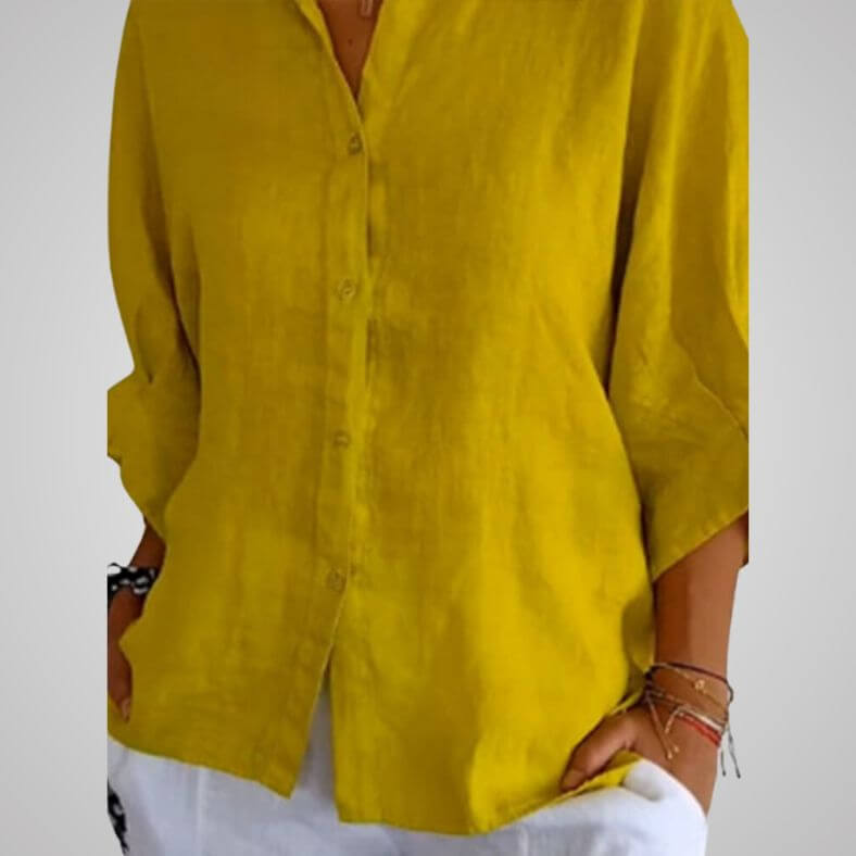 Linen Blouse with Long Sleeves