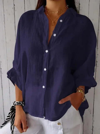 Linen Blouse with Long Sleeves
