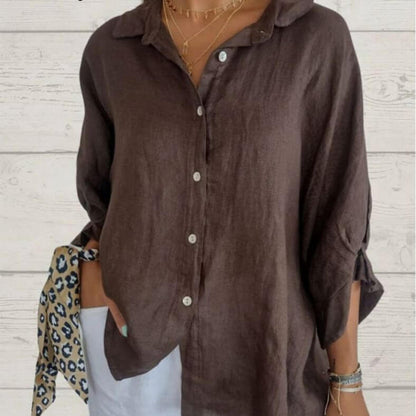 Linen Blouse with Long Sleeves