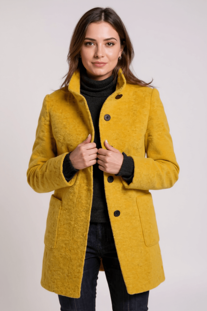 Tailored Wool Blend Coat