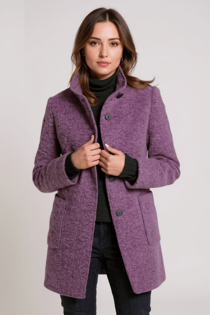 Tailored Wool Blend Coat