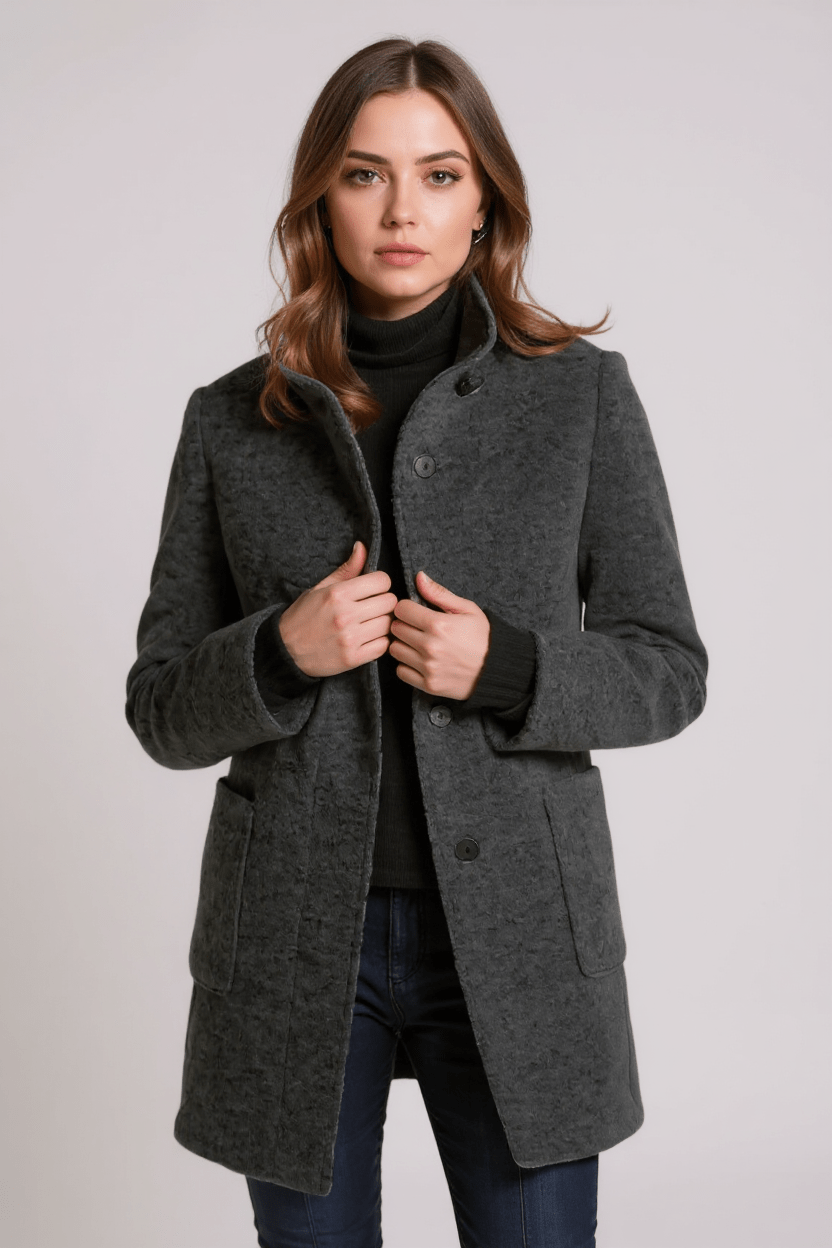 Tailored Wool Blend Coat