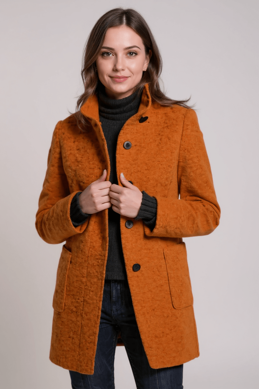 Tailored Wool Blend Coat