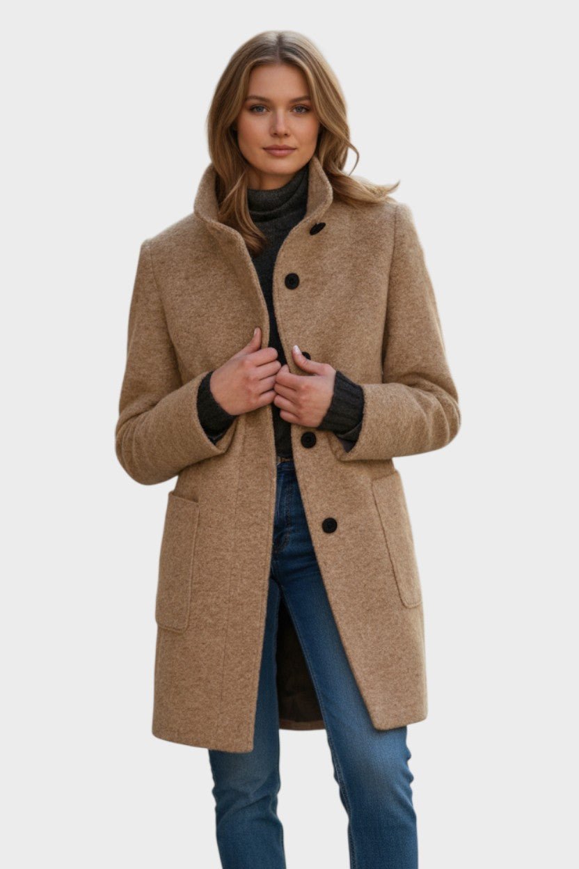 Tailored Wool Blend Coat