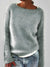 Fluffy Knit Sweater with Wide Round Neckline