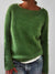 Fluffy Knit Sweater with Wide Round Neckline