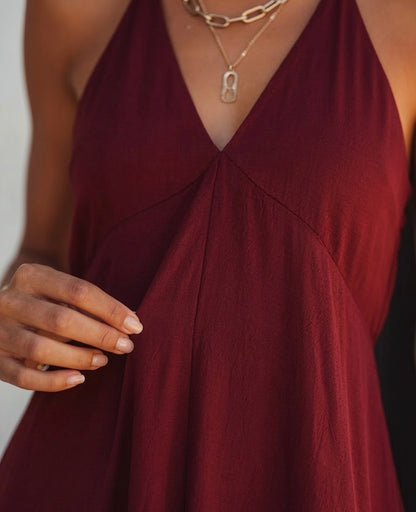Elegant Halter V-Neck Dress