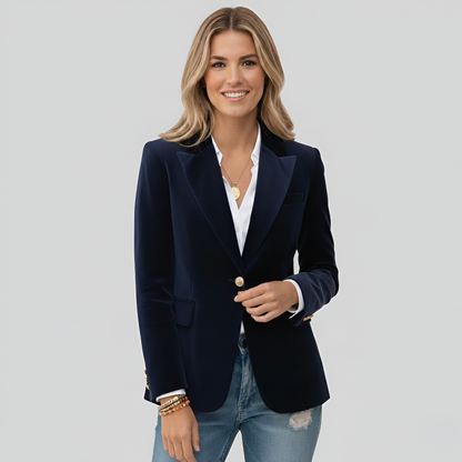 Velvet Blazer with a Single Button