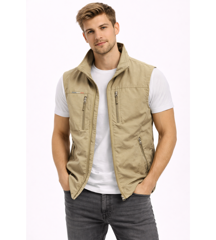Bodywarmer Zipper Stand-Up Collar Outdoor Vest