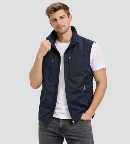 Bodywarmer Zipper Stand-Up Collar Outdoor Vest