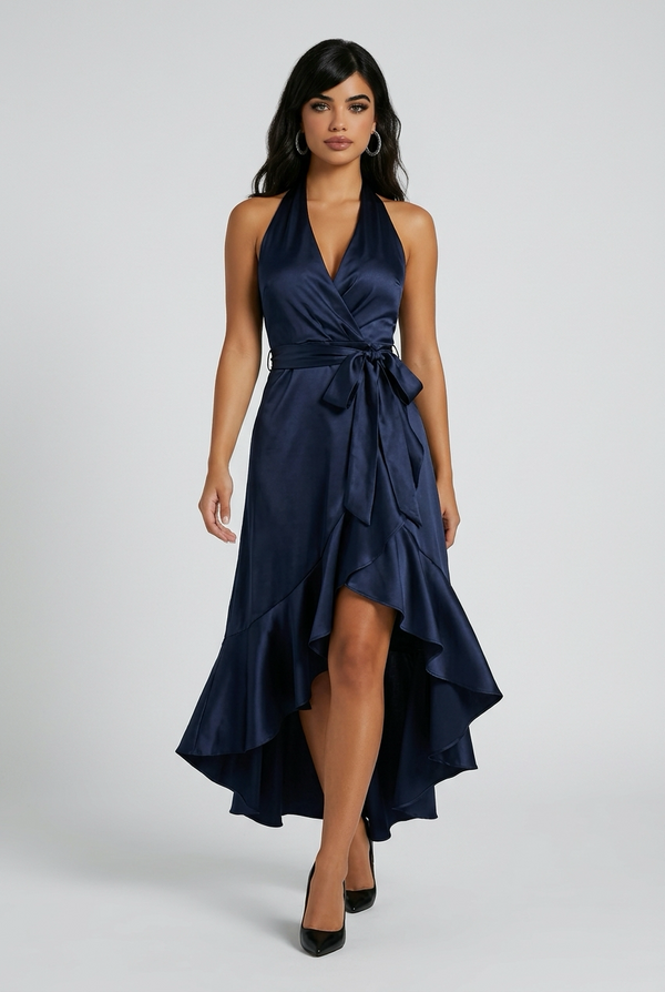 Elegance Satin Halter Gown