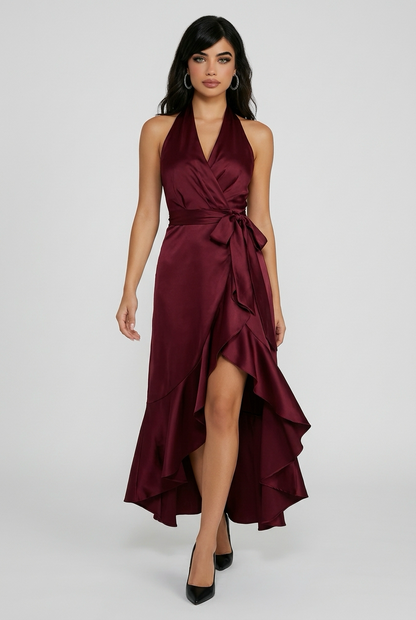 Elegance Satin Halter Gown