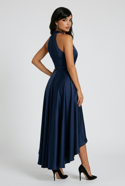 Elegance Satin Halter Gown
