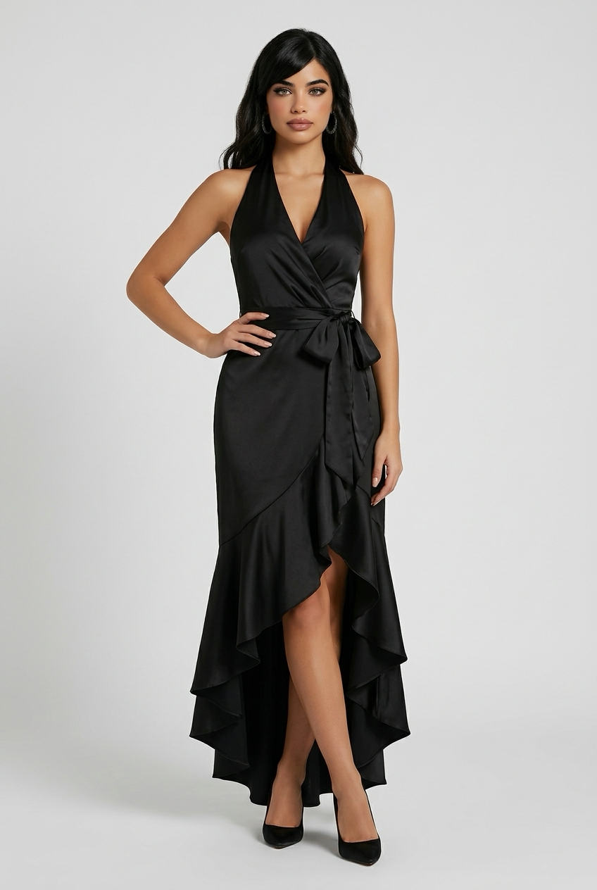 Elegance Satin Halter Gown