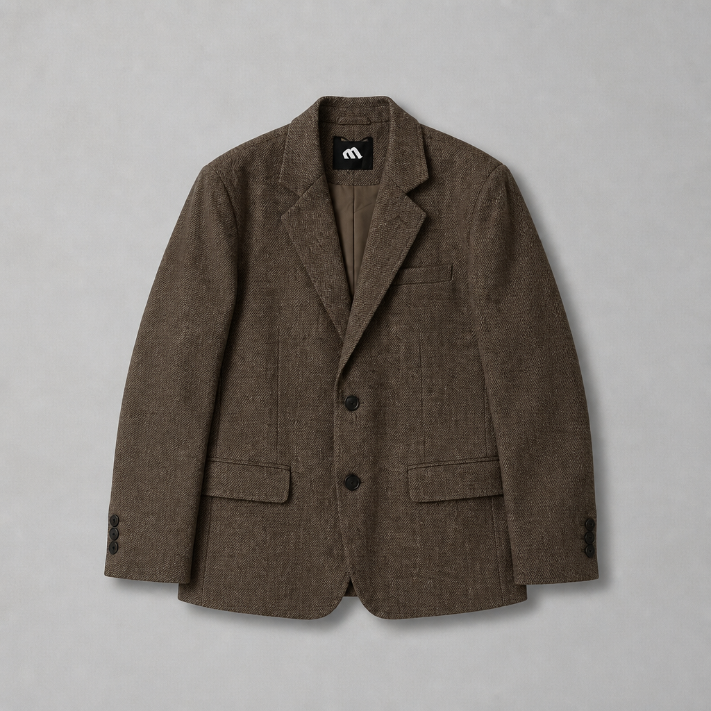 Classic Brown Tweed Blazer