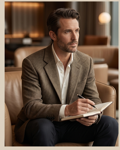 Classic Brown Tweed Blazer