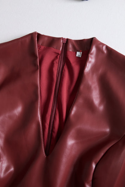 Chic Faux Leather Bodycon Dress