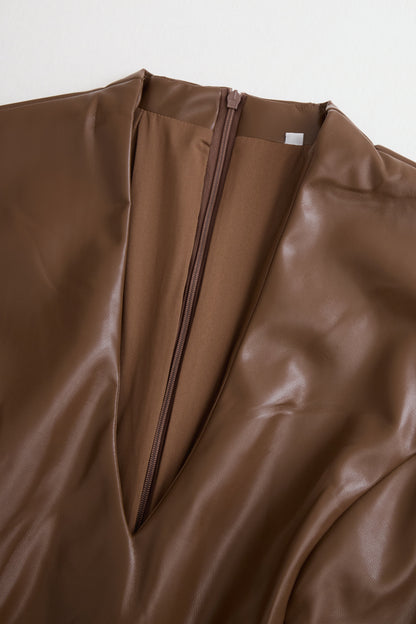 Chic Faux Leather Bodycon Dress