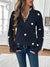 Knit Sweater with Heart Print and Lace Trim V-Neckline