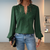 Lace Blouse with V-Neckline and Puff Sleeves