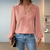 Lace Blouse with V-Neckline and Puff Sleeves