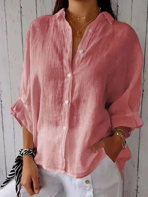 Linen Blouse with Long Sleeves