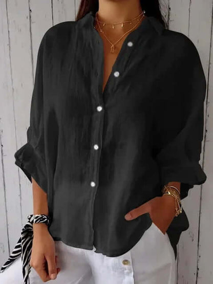 Linen Blouse with Long Sleeves
