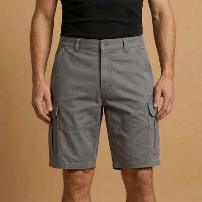 Cargo Shorts with Flap Pockets and Zipper