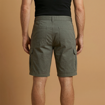 Cargo Shorts with Flap Pockets and Zipper