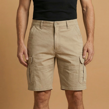 Cargo Shorts with Flap Pockets and Zipper