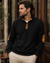 Declan High-Neck Sweater Jacquard Knit with Elbow Patches