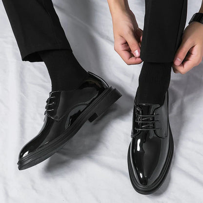 Black Patent Derby Dress Shoes