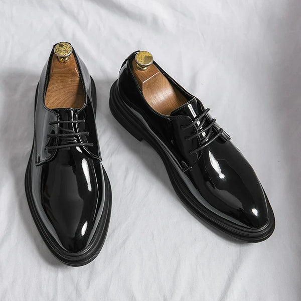 Black Patent Derby Dress Shoes