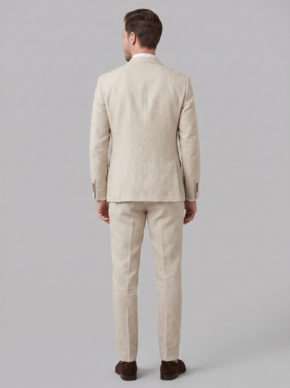 Linen Blend Wedding Suit Set